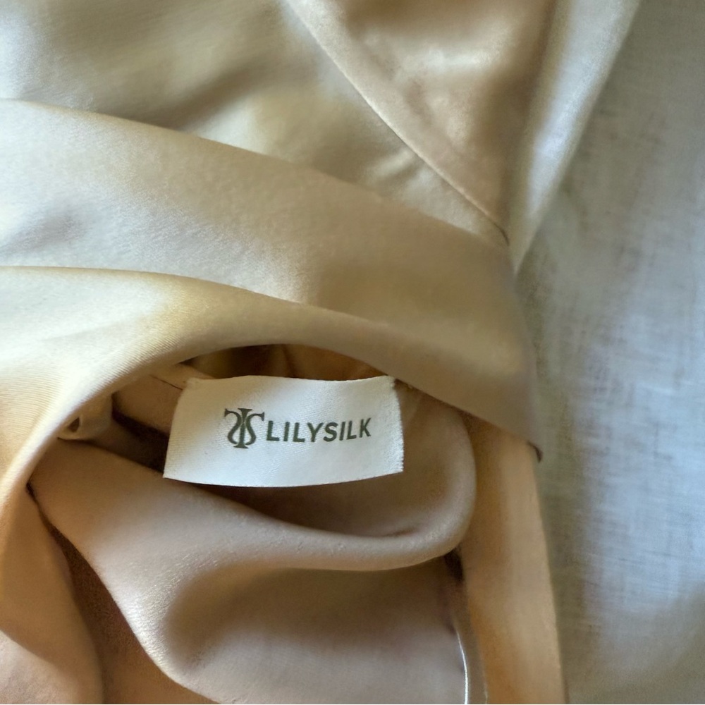 Sleeveless Satin Mock-Neck Blouse — Cream - Picture 5 of 7